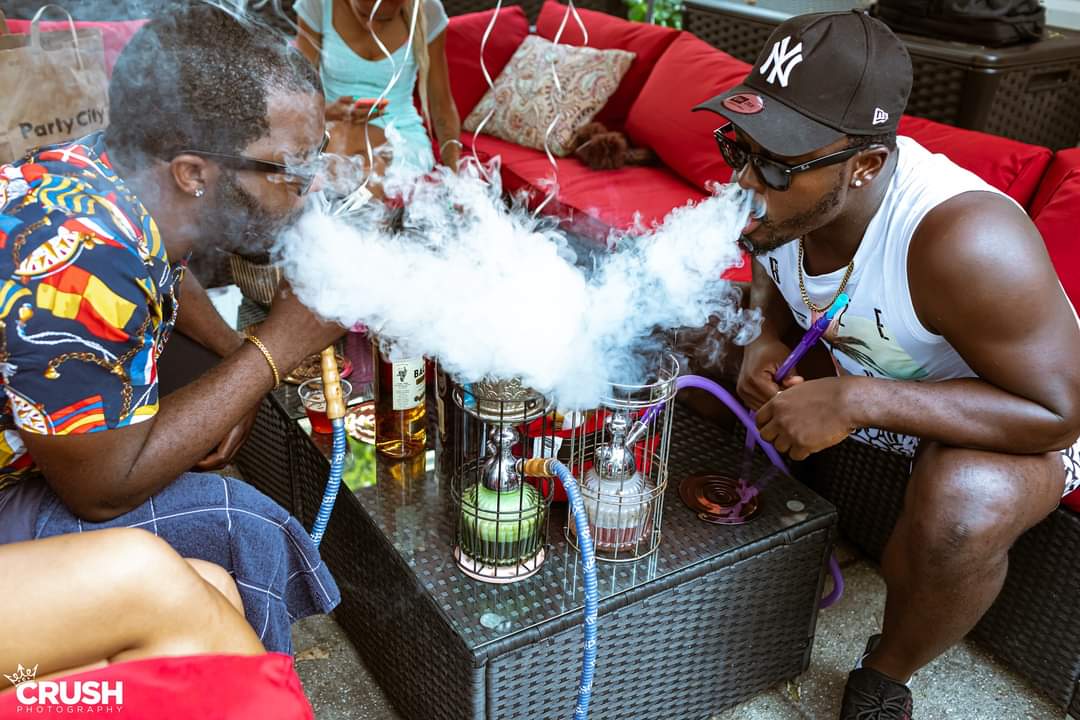 Guests enjoying Hookah Prince service at a private gathering